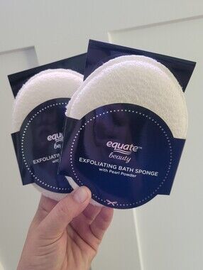 Equate Beauty Exfoliating Bath Sponge With Pearl Powder, Set of 2